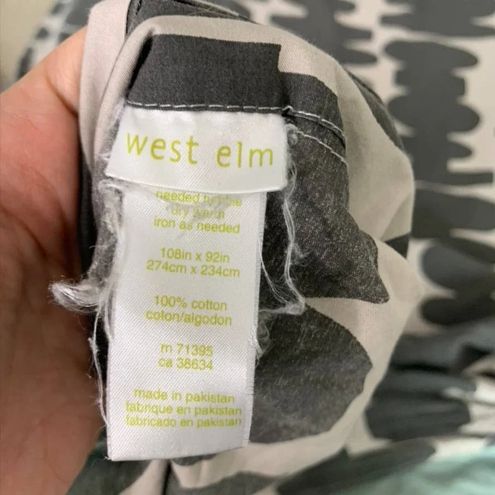 West Elm King Totem Duvet Cover Modern Rare